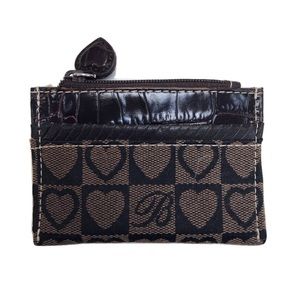 Brighton Brown Hearts Card Holder/Coin Purse-NWOT